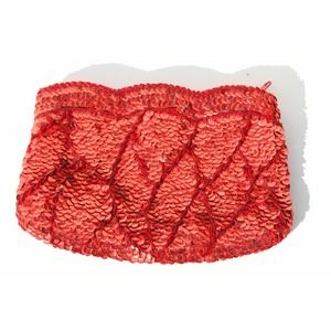 Vintage La Regale Charlet Women Red Sequins Crystal Beaded Evening Bag Clutch
